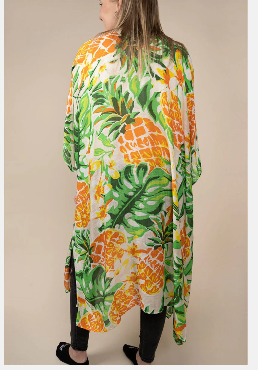 TROPICAL CRUISE GREEN KIMONO