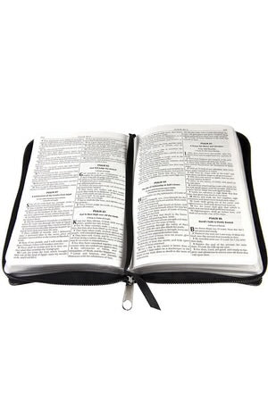 BLACK LUXLEATHER ZIPPERED COMPACT KJV BIBLE