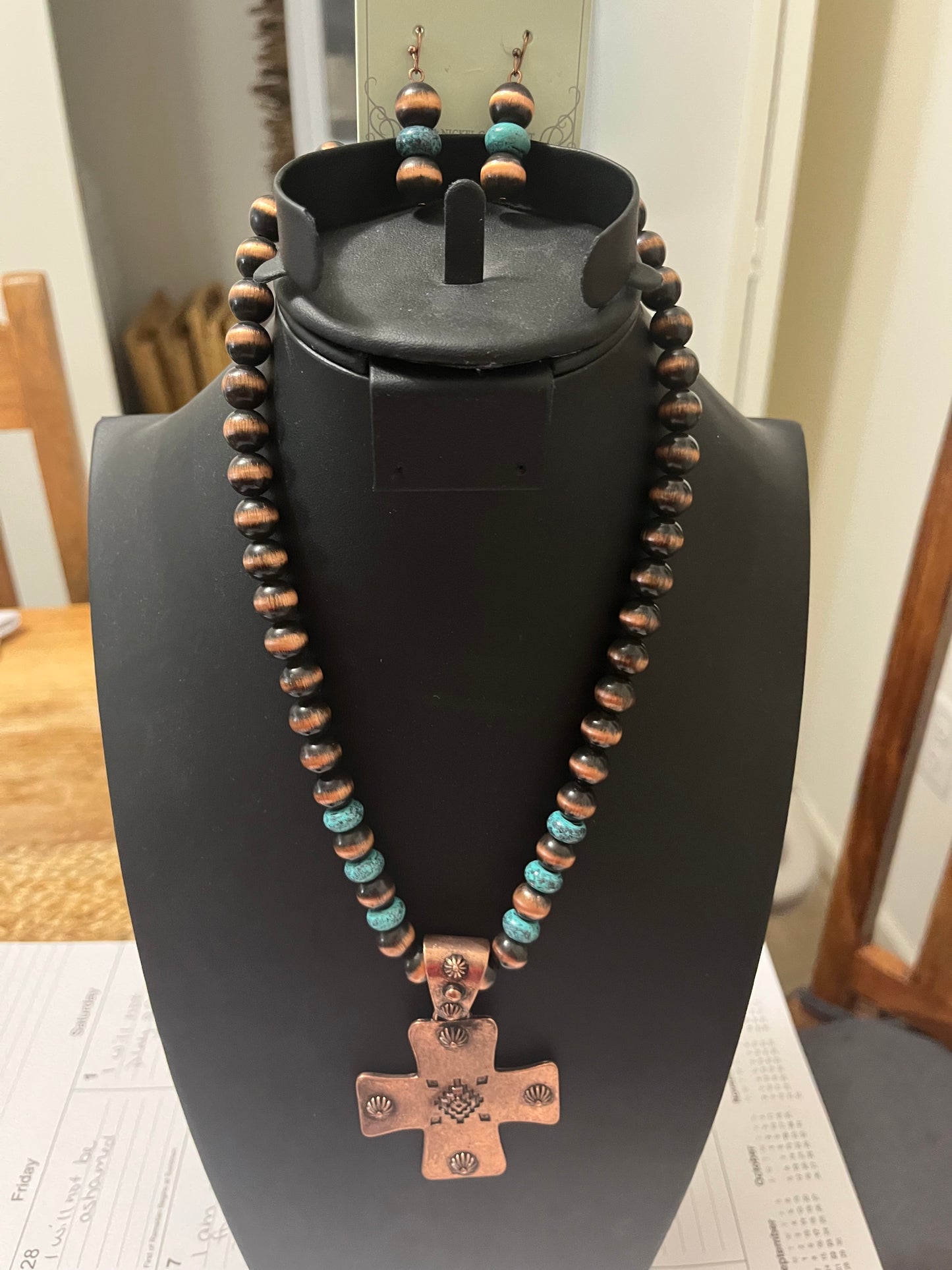 Clifton Cross Necklace and earring set