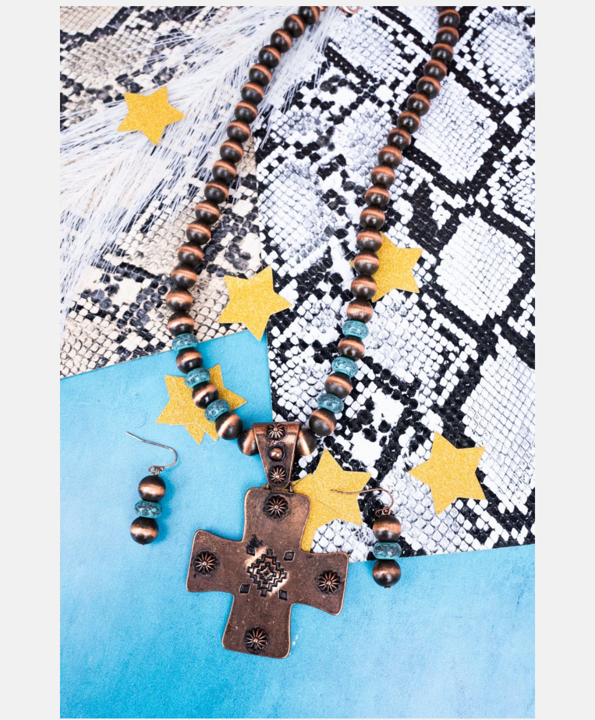 Clifton Cross Necklace and earring set