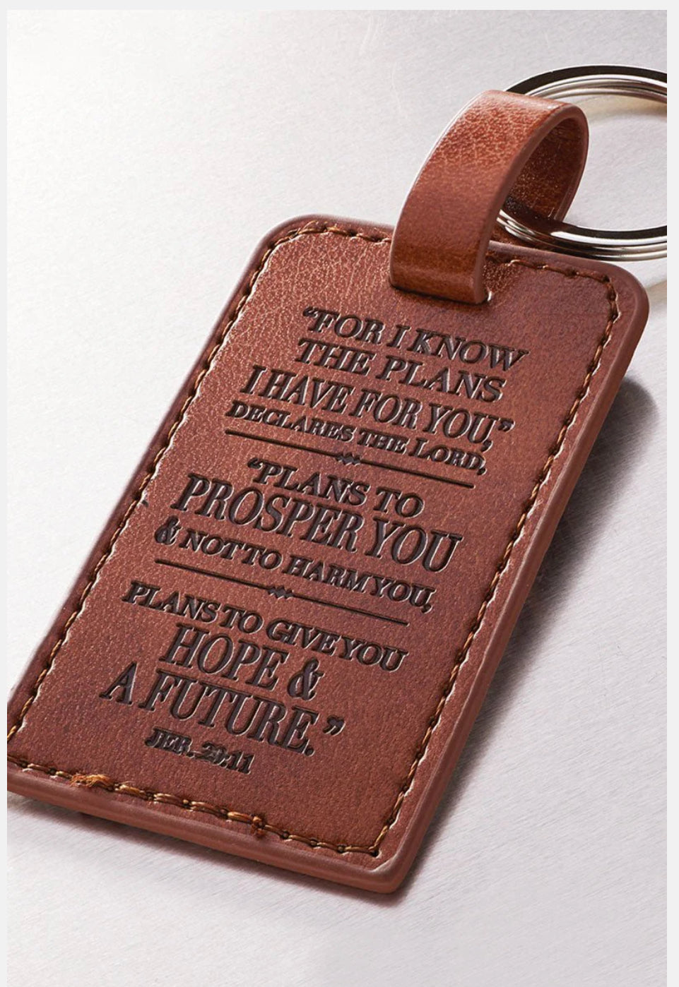 I KNOW THE PLANS BROWN LUXLEATHER KEYRING